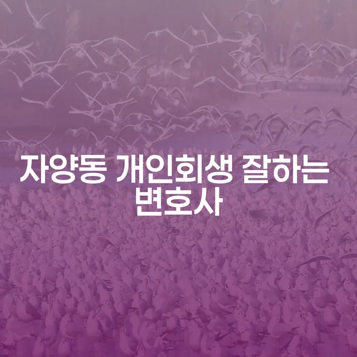 자양동 개인회생 잘하는 변호사
