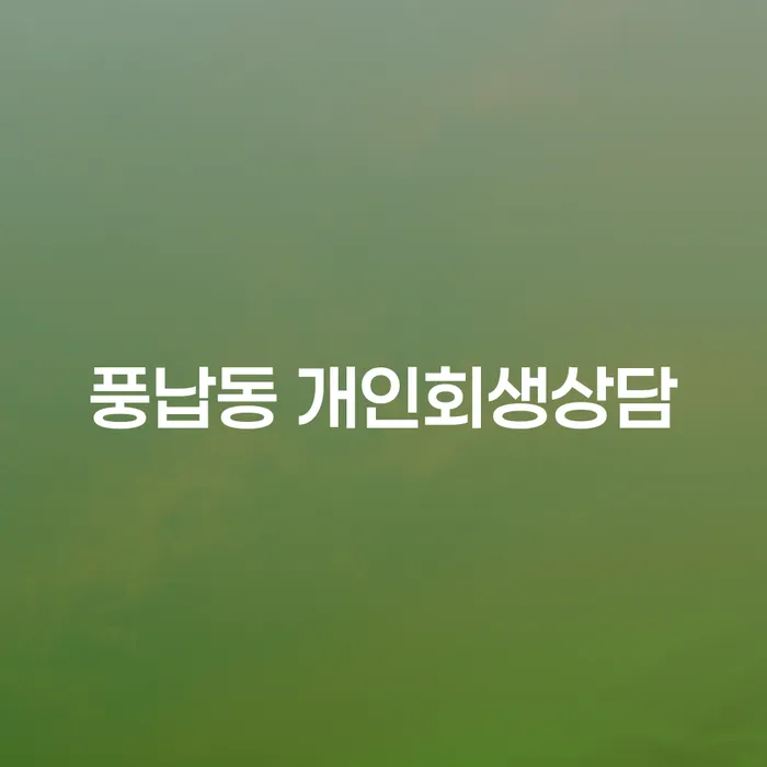 풍납동 개인회생상담: 채무 문제 해결을 위한 최적의 선택은?