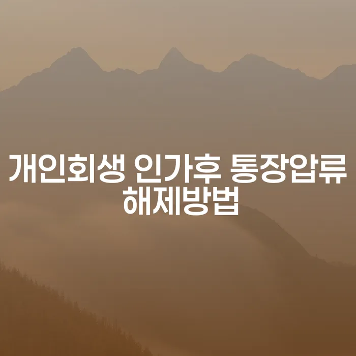 개인회생 인가 후 통장압류 해제 방법, 남원시에서도 가능할까요?